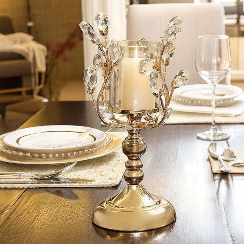 LumoPetal Kerzenhalter Blüten-Design Vintage Gold für Tischdeko