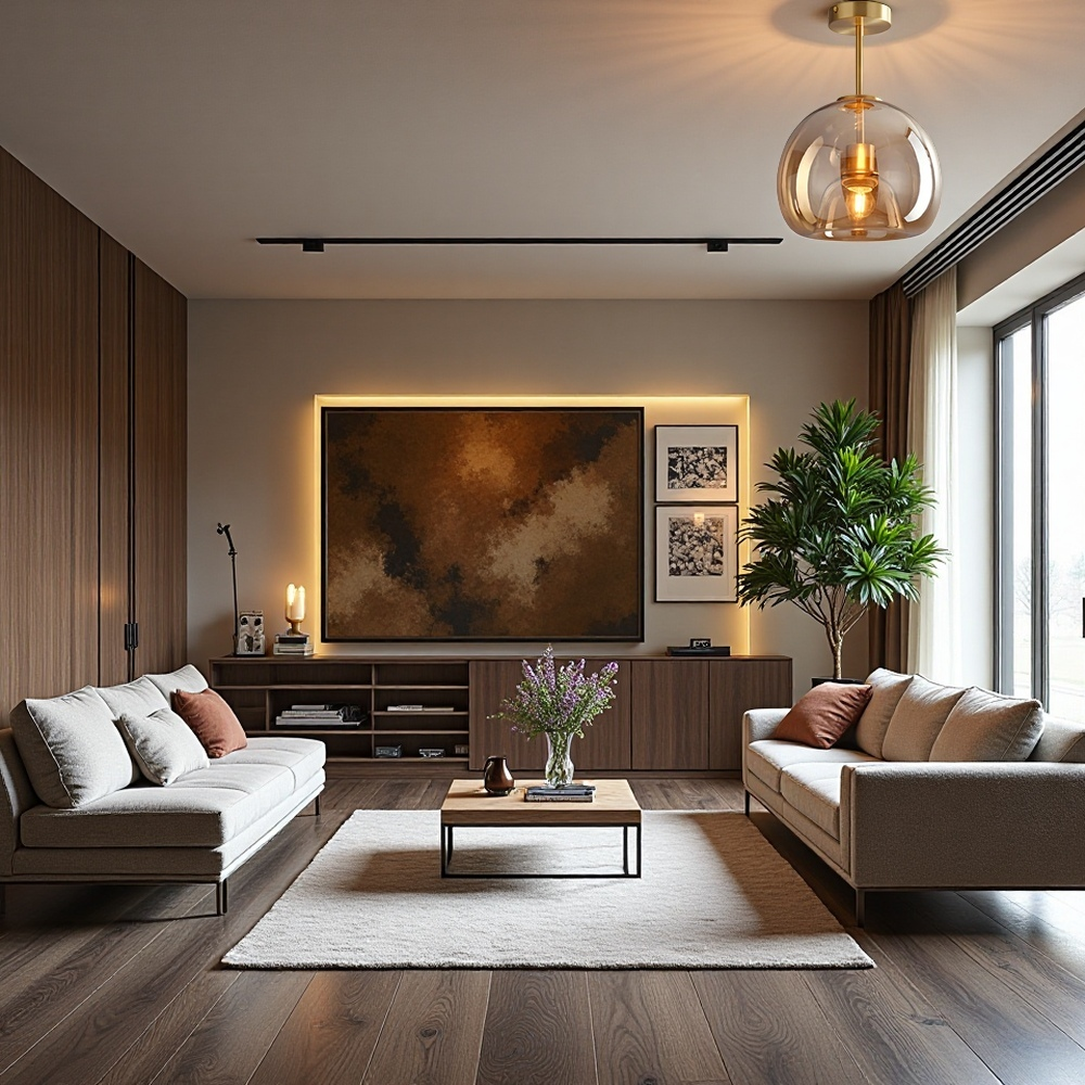 AuriLume Deckenlampe Modern Glas Kupferoptik für Wohnzimmer