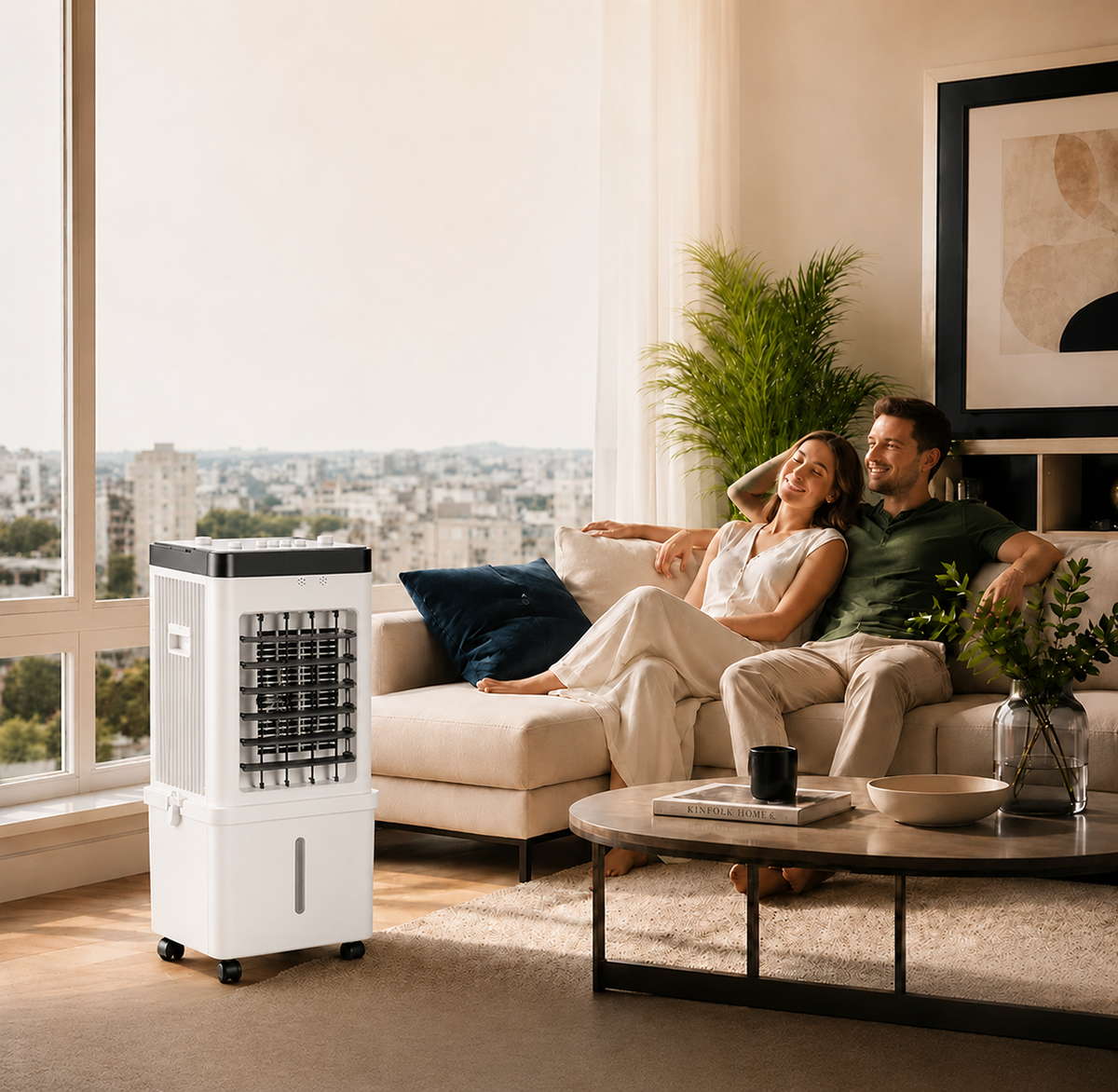 Mobiler 3-in-1-Klima-Ventilator ohne Abluftschlauch – Verdunstungskühler