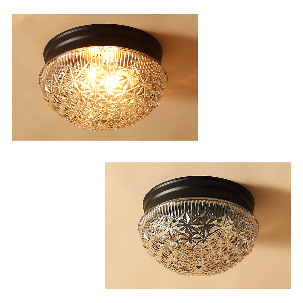 CrystalBreeze - Gerippte Glas-Deckenleuchte für das Schlafzimmer