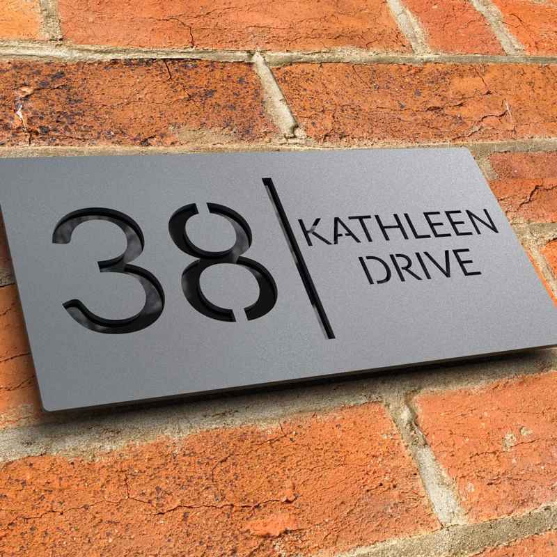 Acryl Hausnummer 3D Spiegeloptik Modern Außen Wetterfest für Fassade und Hauseingang Anthrazit