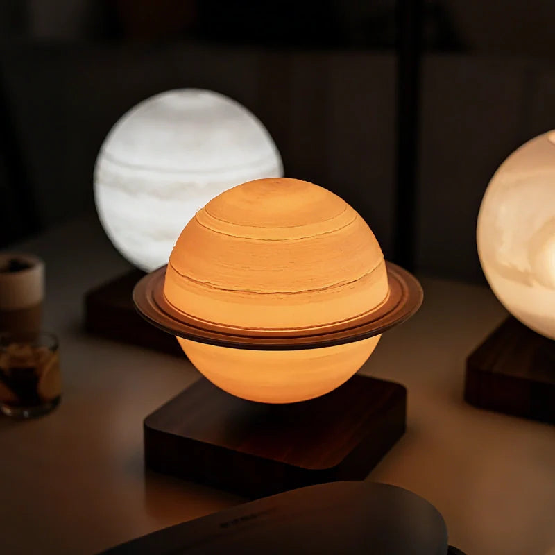 LunaFloat Schwebelampe – Moderne LED-Tischlampe in Weiß für Wohnzimmer