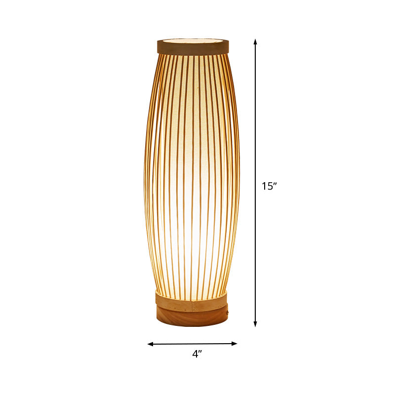 BambooSerenity - Orientalische Bambus-Tischlampe mit warmer Beleuchtung