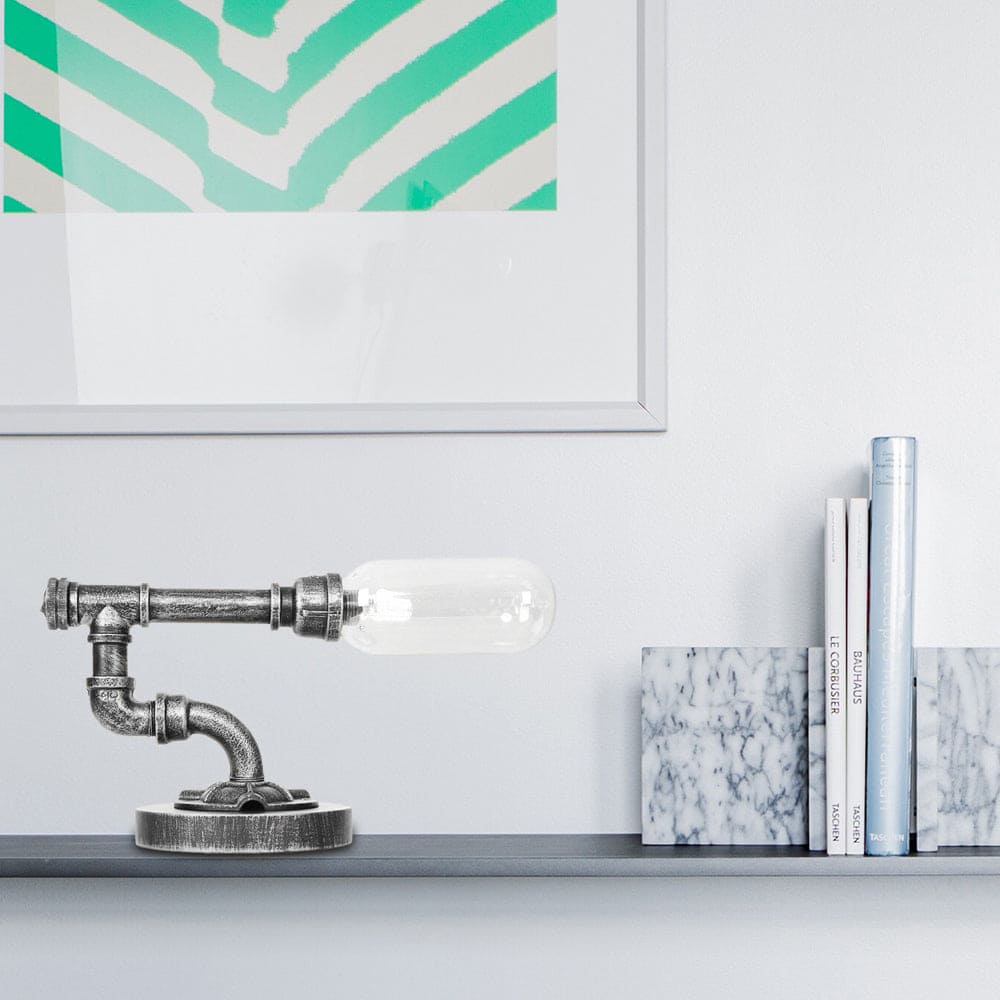 AmberLux Glas-Tischlampe Kapstil Klar für Wohnzimmer