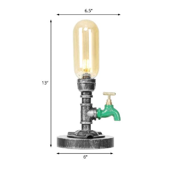 AmberLux Glas-Tischlampe Kapstil Klar für Wohnzimmer