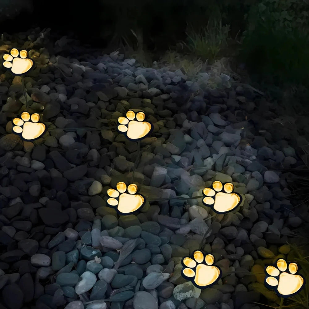 LumiPfote Solarleuchte Pfotenform LED warmweiß Garten