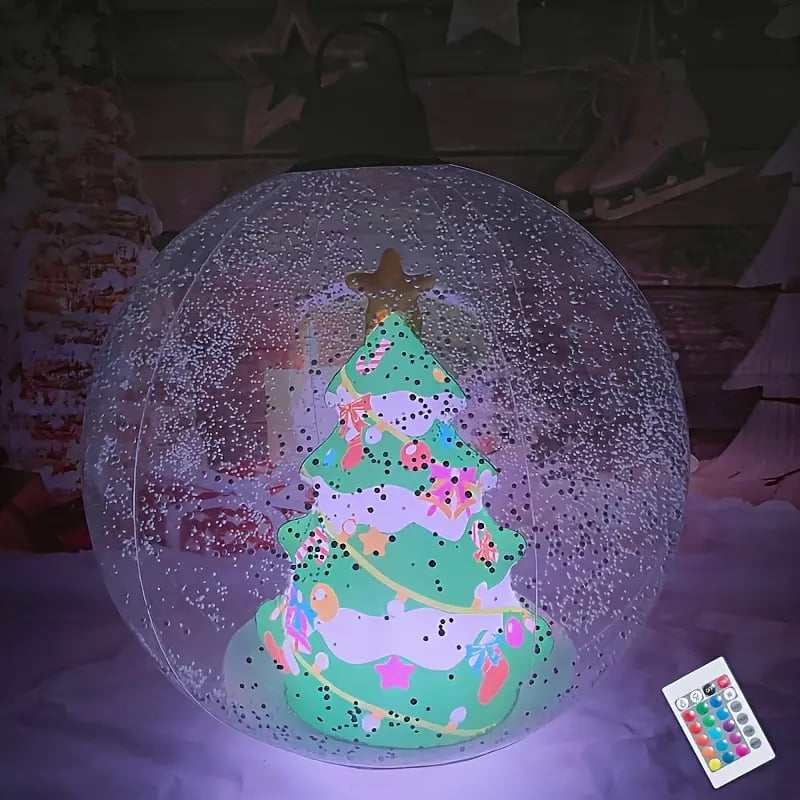 Leuchtende Weihnachtskugel 60 cm mit LED und Fernbedienung, Outdoor Deko mit Schneemann, Weihnachtsmann, Baum oder Rentier