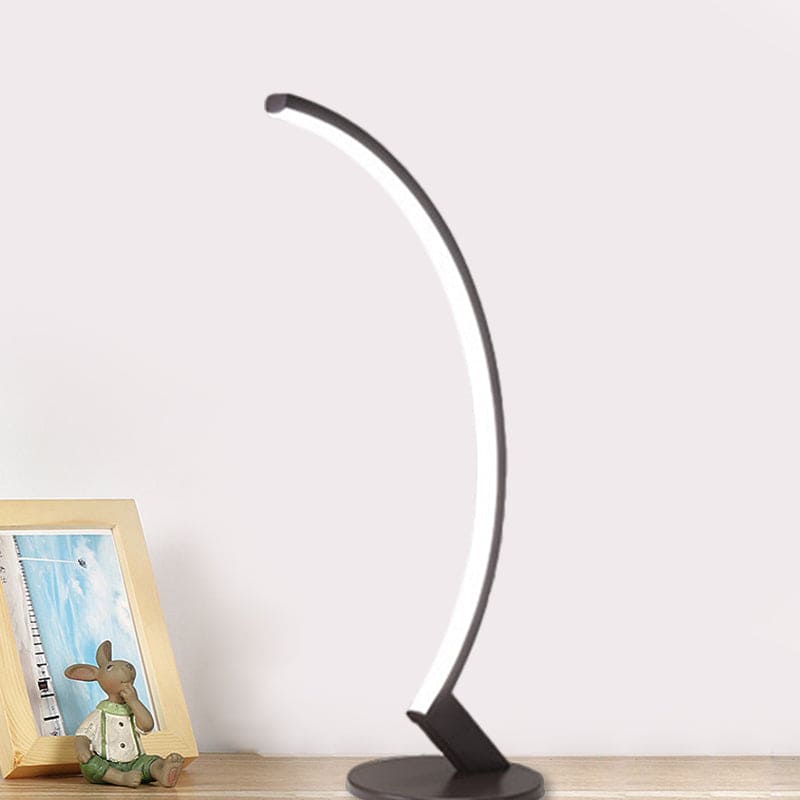 ArcoLume Bogen-Tischlampe modern Metall Silber Wohnzimmer