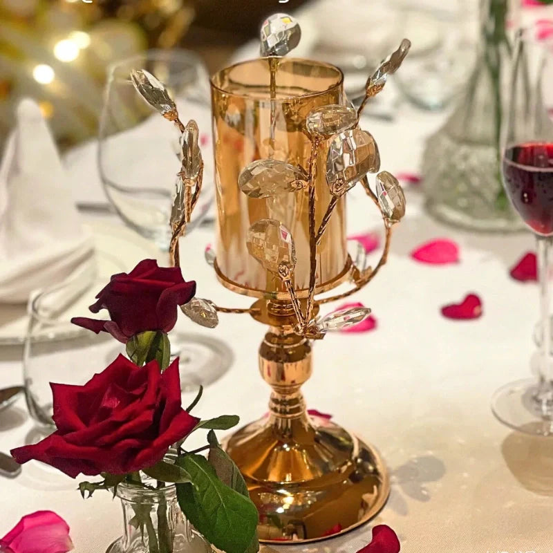 LumoPetal Kerzenhalter Blüten-Design Vintage Gold für Tischdeko