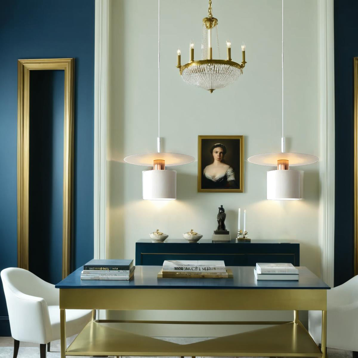 Moderne LED Pendelleuchte Zylinderform warmes Licht Küche Wohnzimmer