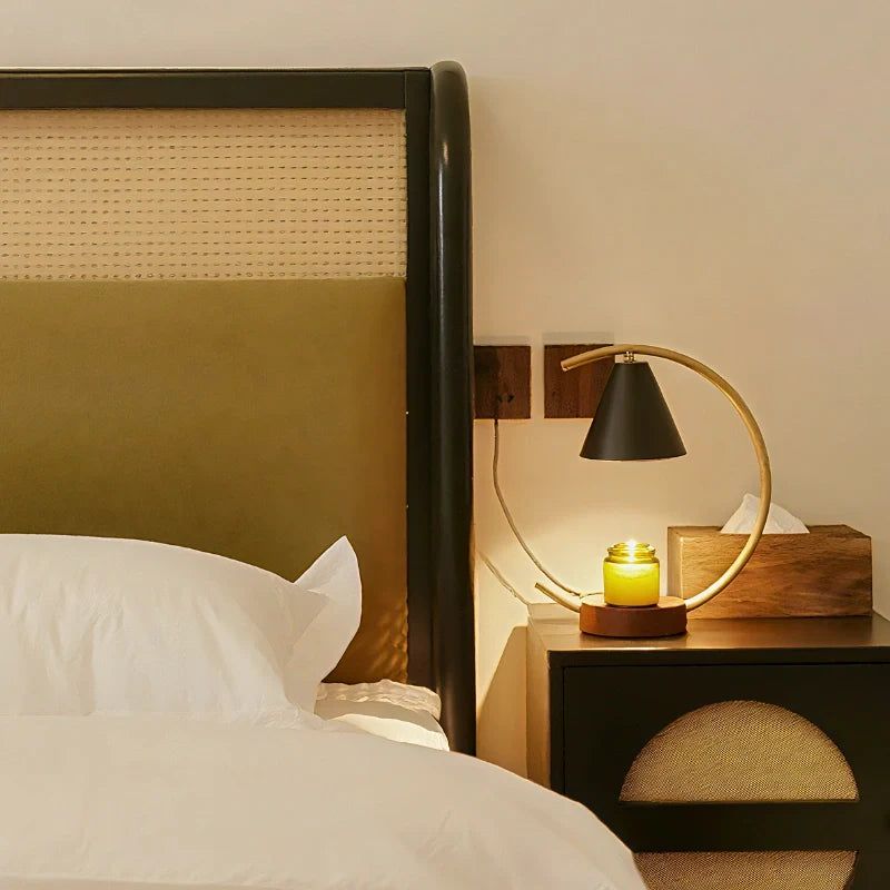 LunaGlow Duftlampe Vintage Stil dimmbar gold fürs Wohnzimmer