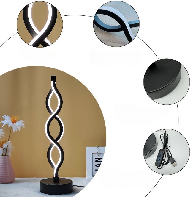 SilverWave - Aluminium LED-Tischleuchte mit dimmbarer Beleuchtung