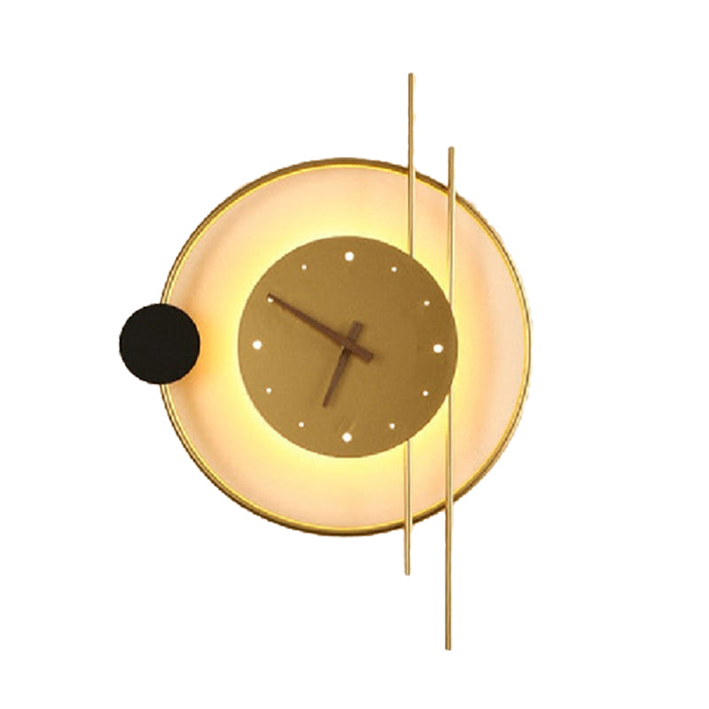 LumiHora – Stilvolle schwarze LED-Wandleuchte mit Uhr