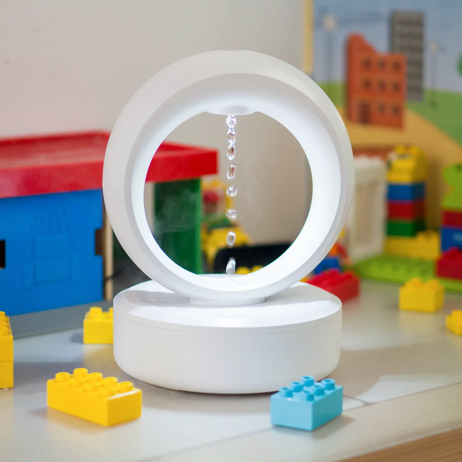 AeroGlow Schwebe-Lampe mit Nebeleffekt Weiß für Terrasse