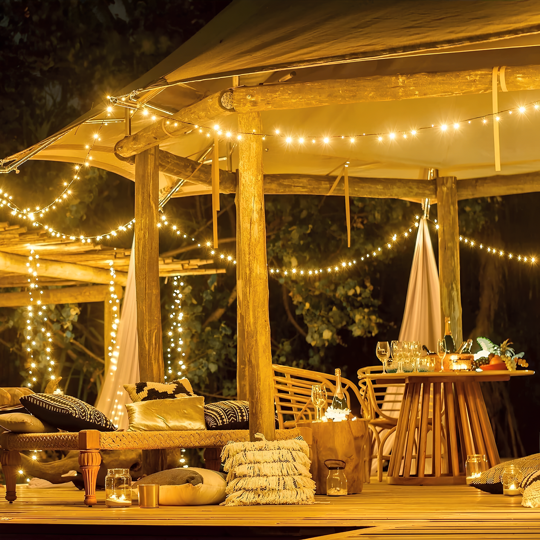LumiTwinkle – Solar-Lichterkette, LED, Warmweiß, Garten & Terrasse