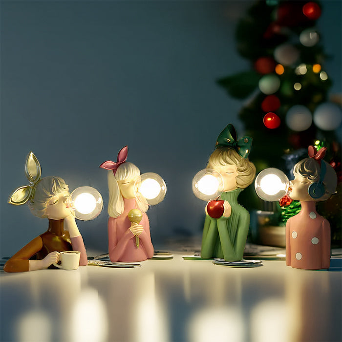 Handgefertigte LED Tischlampe aus Holz für Wohnzimmer & Schlafzimmer