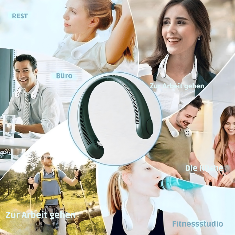 Nackenventilator | Tragbar, Wiederaufladbar, Freihändig
