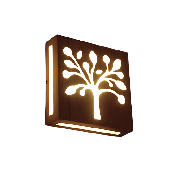 LumiHout – LED-Holzwandlampe mit Muster