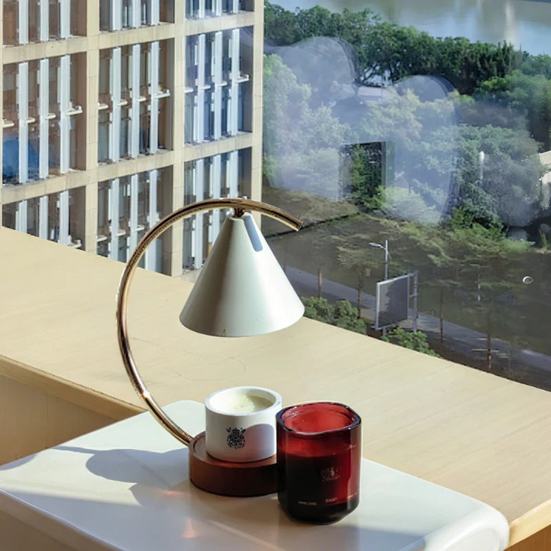 LunaGlow Duftlampe Vintage Stil dimmbar gold fürs Wohnzimmer