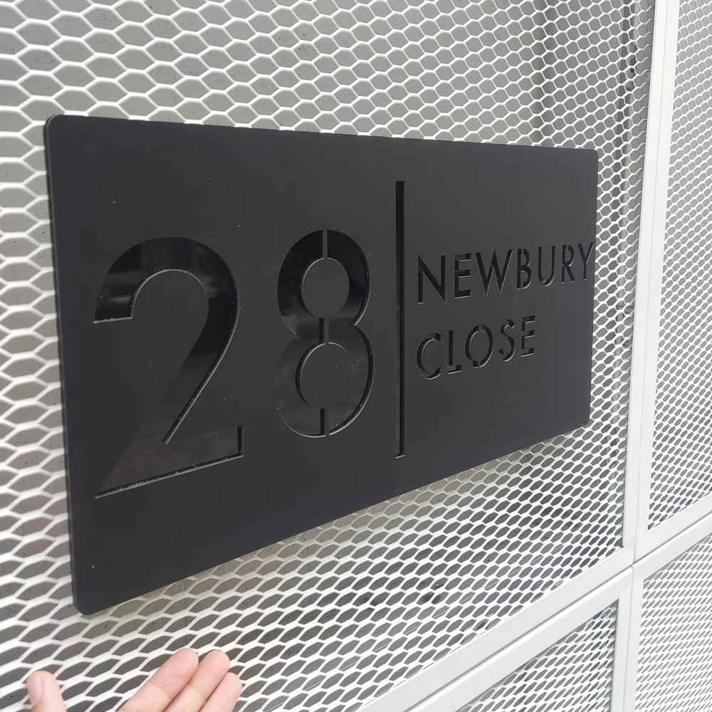 Acryl Hausnummer 3D Spiegeloptik Modern Außen Wetterfest für Fassade und Hauseingang Anthrazit