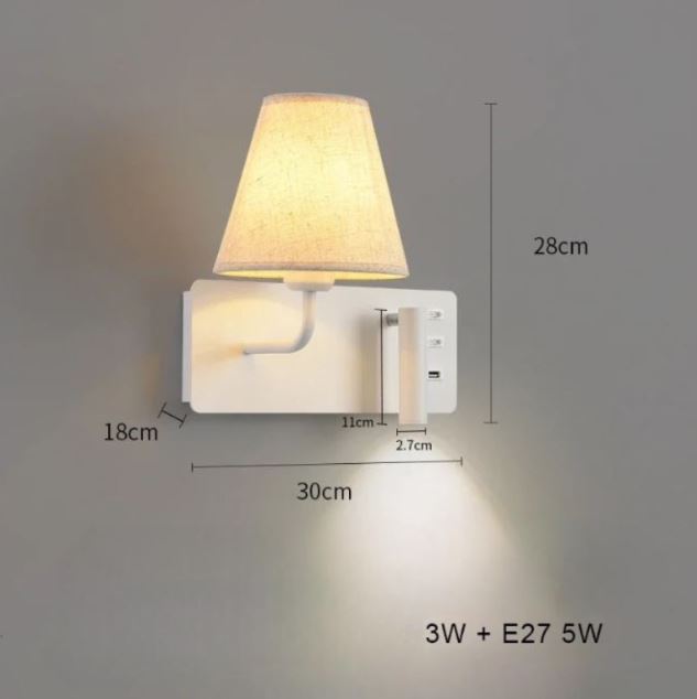 ShineNest - Moderne Wandlampe mit USB-Leselicht