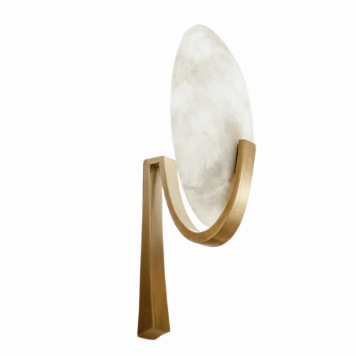 LuxeNord - Moderne postmoderne Wandleuchte aus Kupfer und Marmor mit LED-Beleuchtung