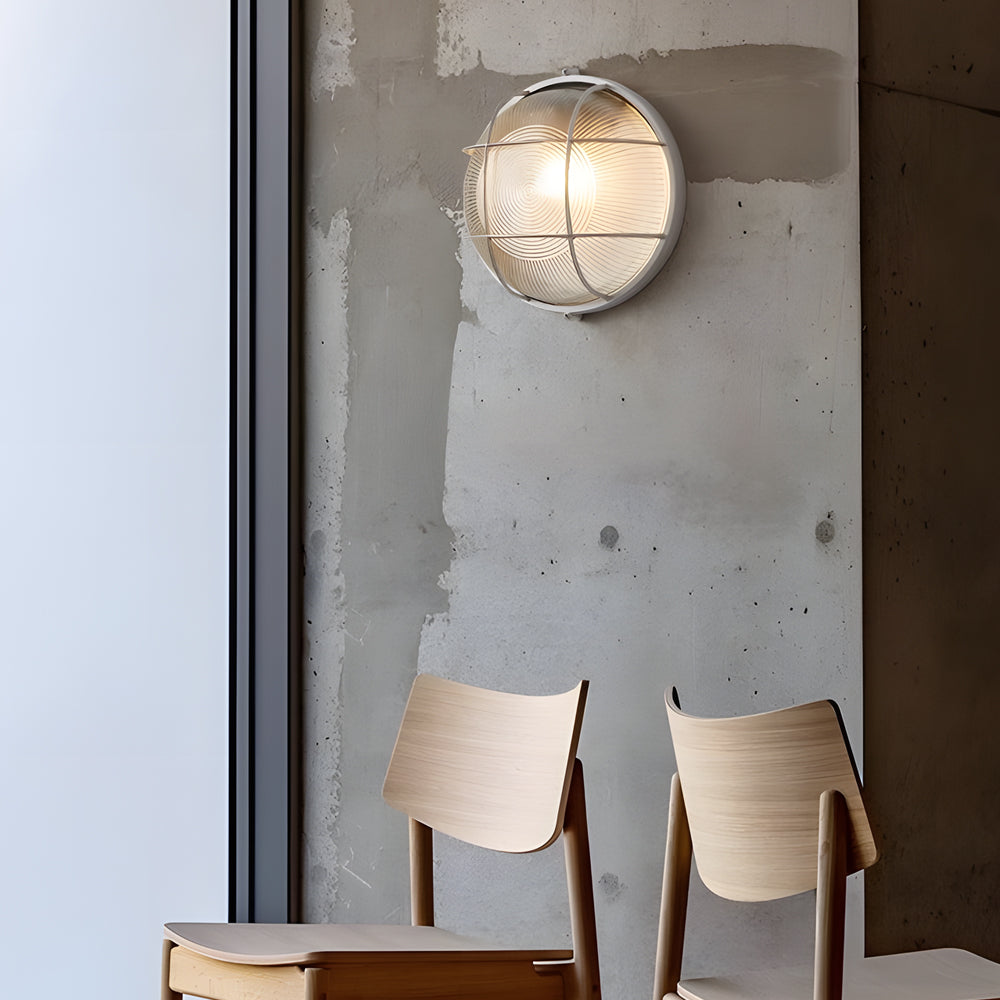 Retro-Industrie-Wandleuchte für draußen - ovales/rundes Design mit E27-Fassung