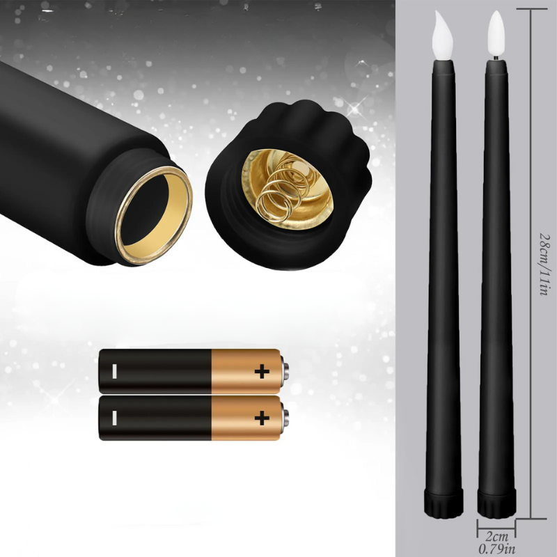 ShadowGlow – Schwarze LED-Spitzkerzen stimmungsvolle Dekolampen für Halloween