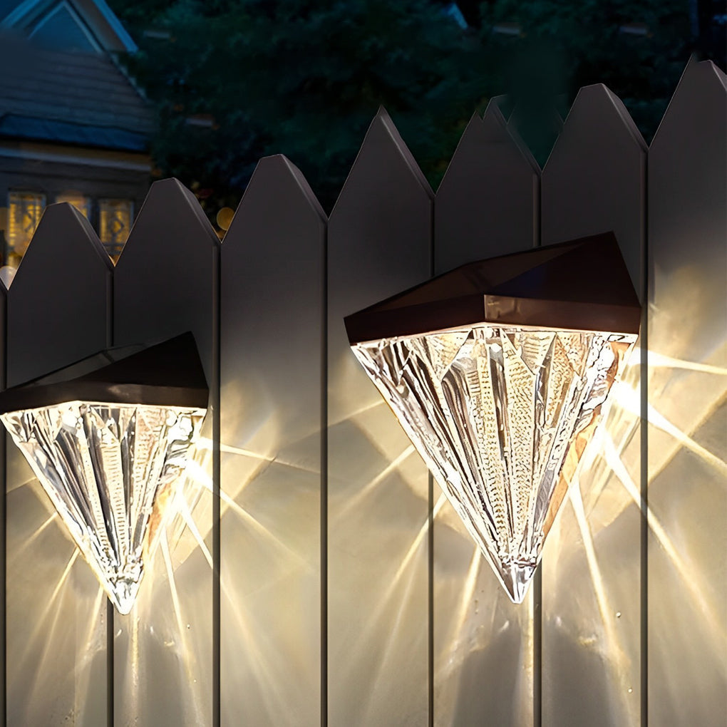 GeoLuxe - Geometrische LED-Solar-Wandleuchte - Wasserdicht Schwarz für Außenbeleuchtung