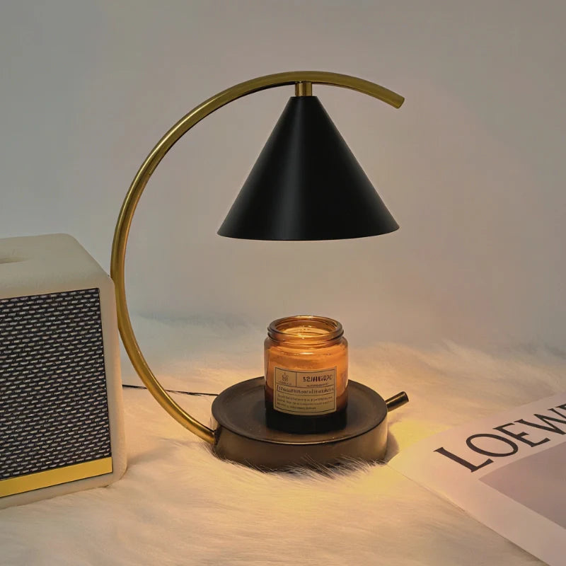 LunaGlow Duftlampe Vintage Stil dimmbar gold fürs Wohnzimmer