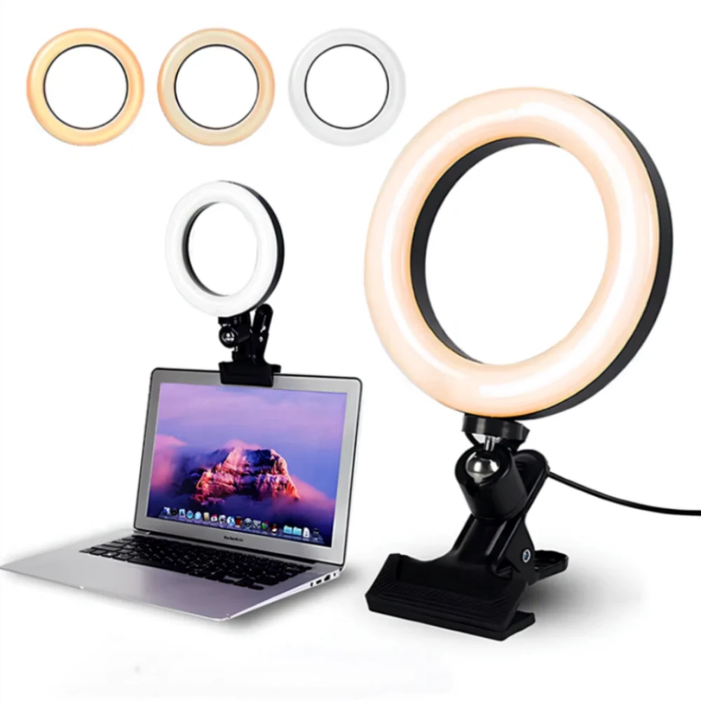 LumiKreis LED Ringlicht Modern Dimmbar Weiß für Schreibtisch