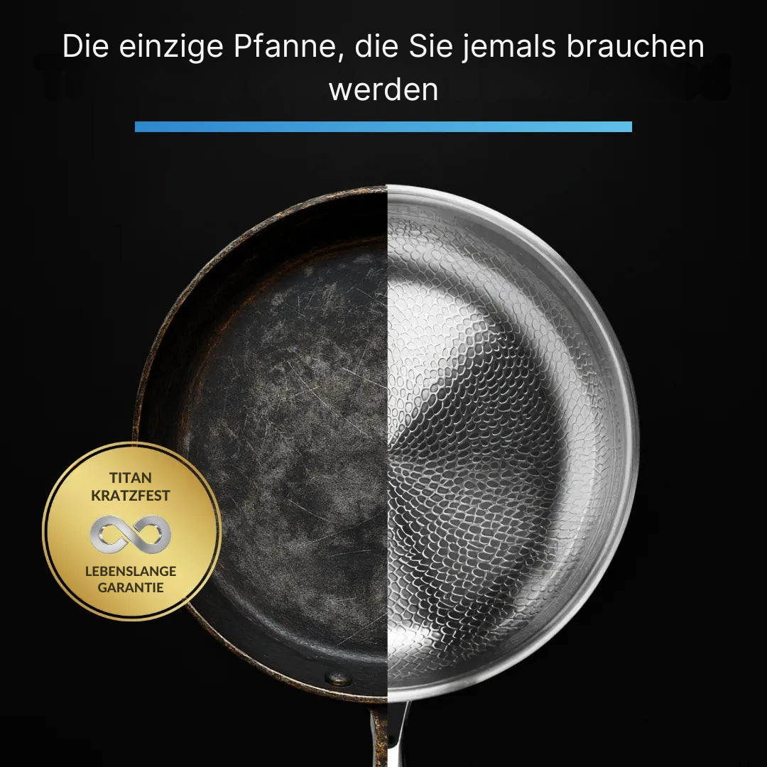 Wok-Pfanne aus Titan | Hammerschlag-Design, induktionsgeeignet
