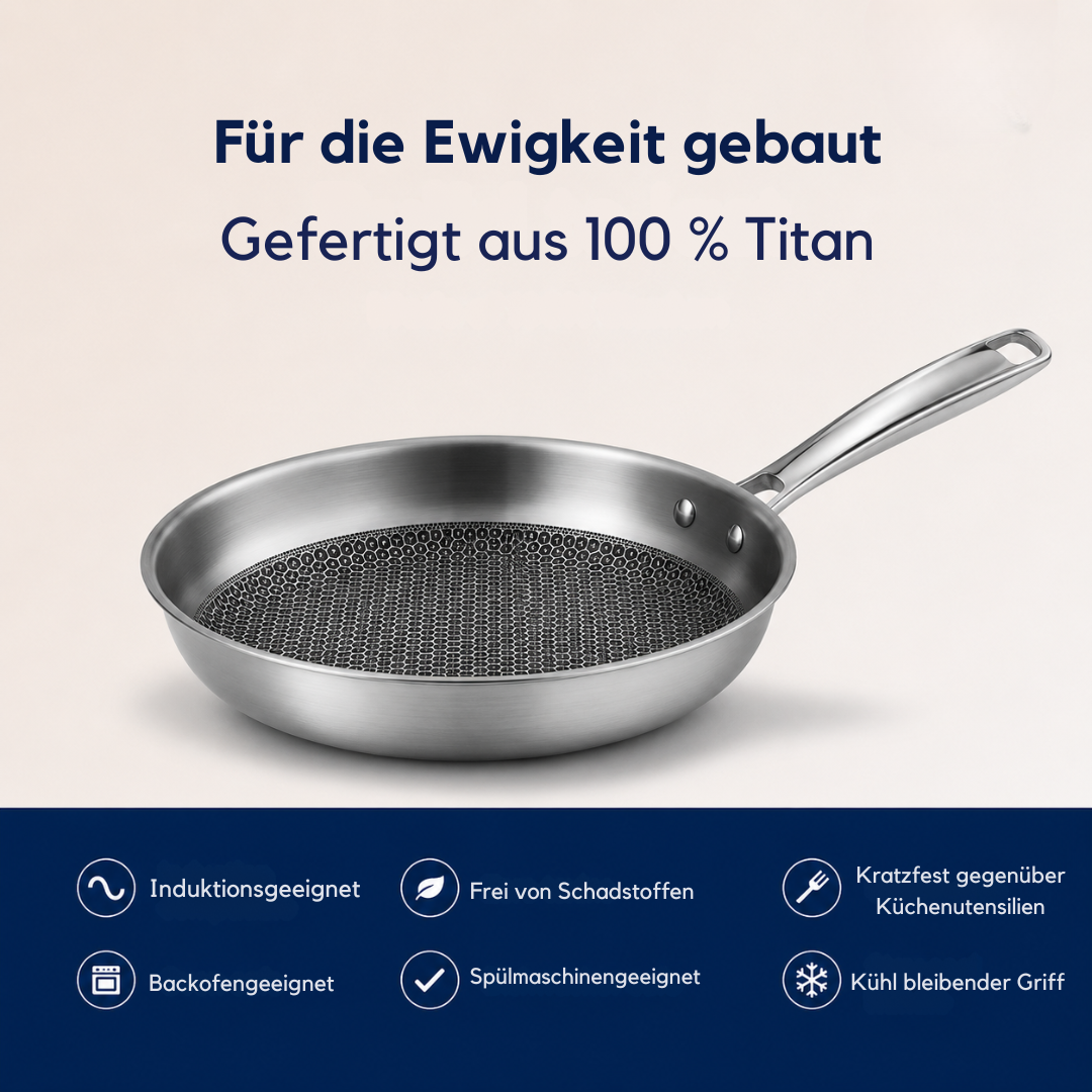 Bratpfanne aus Titan | Antihaftbeschichtung, 28 cm & 32 cm