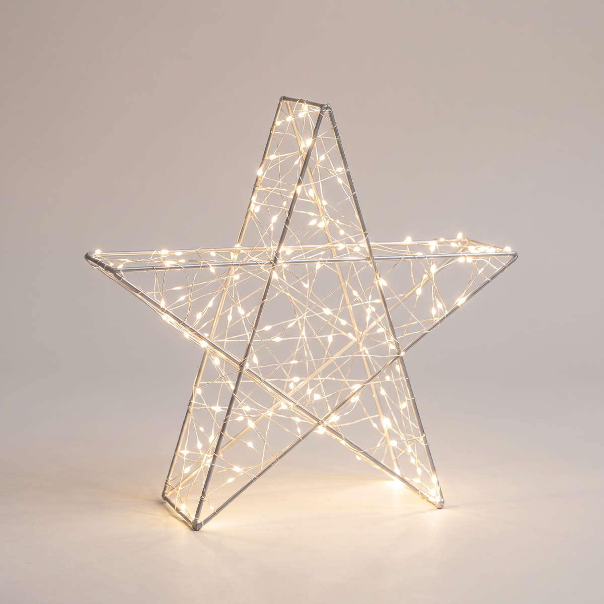 3D LED Stern 35 cm mit 200 Micro LEDs, Weihnachtsdeko innen und außen mit Timer