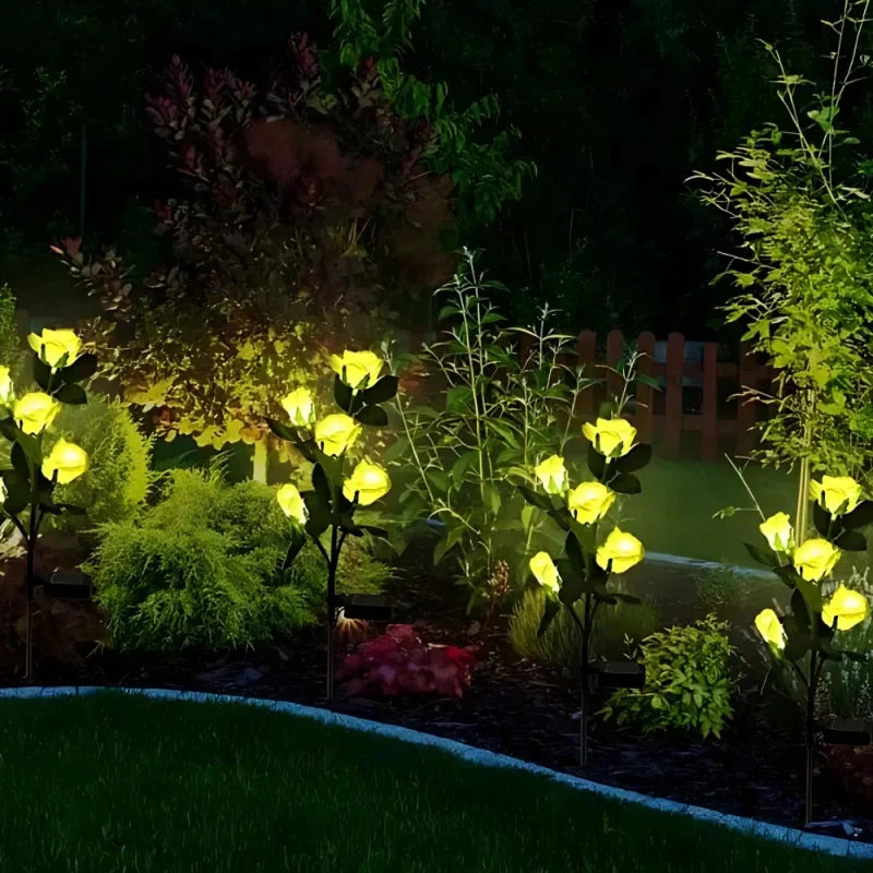 LumoBloom Solar Gartenlichter Blumenoptik bunt für Außenbereich