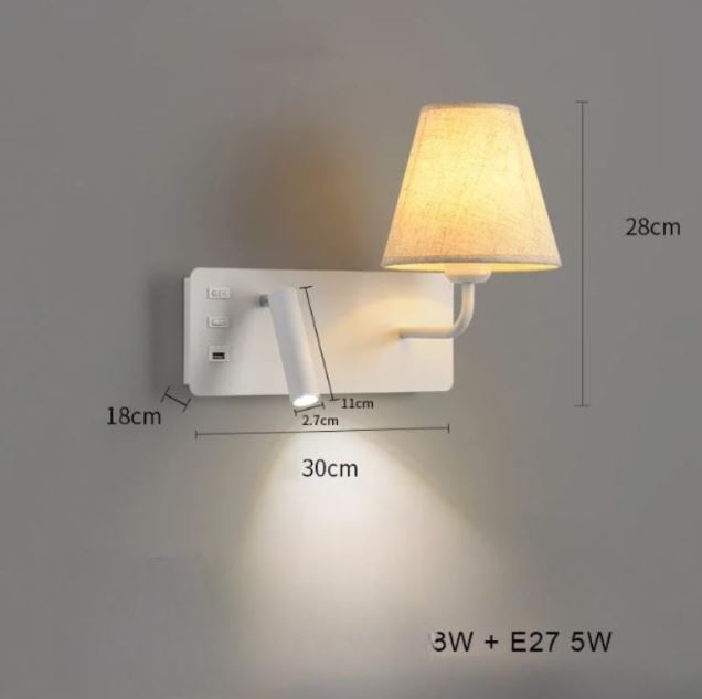 ShineNest - Moderne Wandlampe mit USB-Leselicht