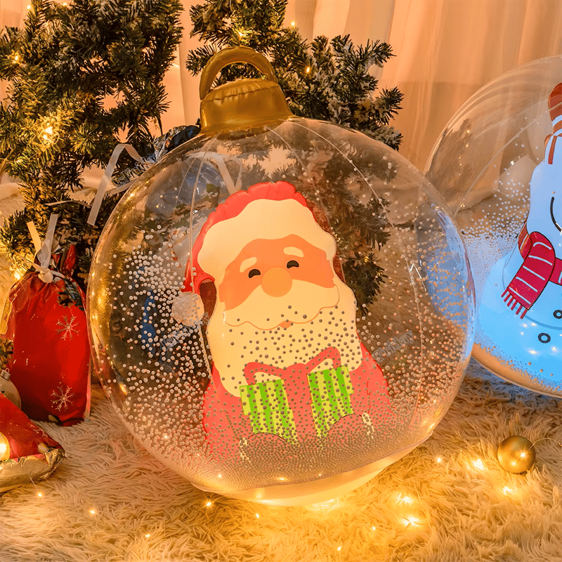 Leuchtende Weihnachtskugel 60 cm mit LED und Fernbedienung, Outdoor Deko mit Schneemann, Weihnachtsmann, Baum oder Rentier