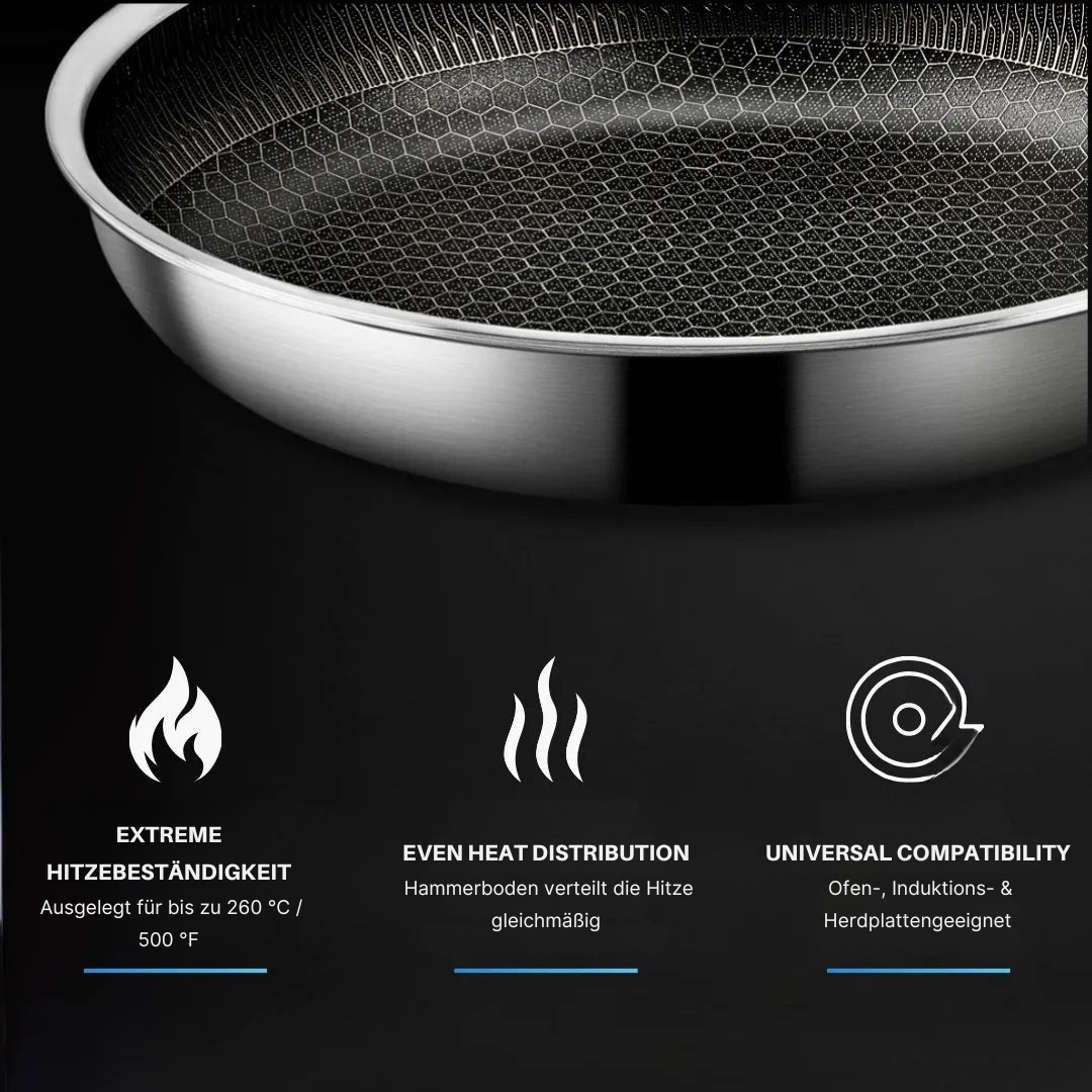 Hybrid-Pfanne | Antihaft-Oberfläche, Hitzebeständig bis 260 °C