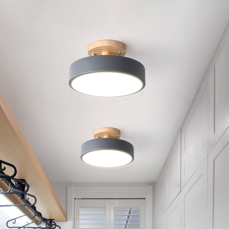 WoodTone - Skandinavische Trommel-LED-Deckenlampe