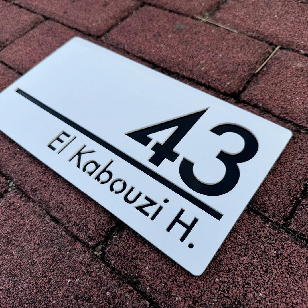 Acryl Hausnummernschild Modern Außen Wetterfest für Fassade und Hauseingang Anthrazit 3D Optik
