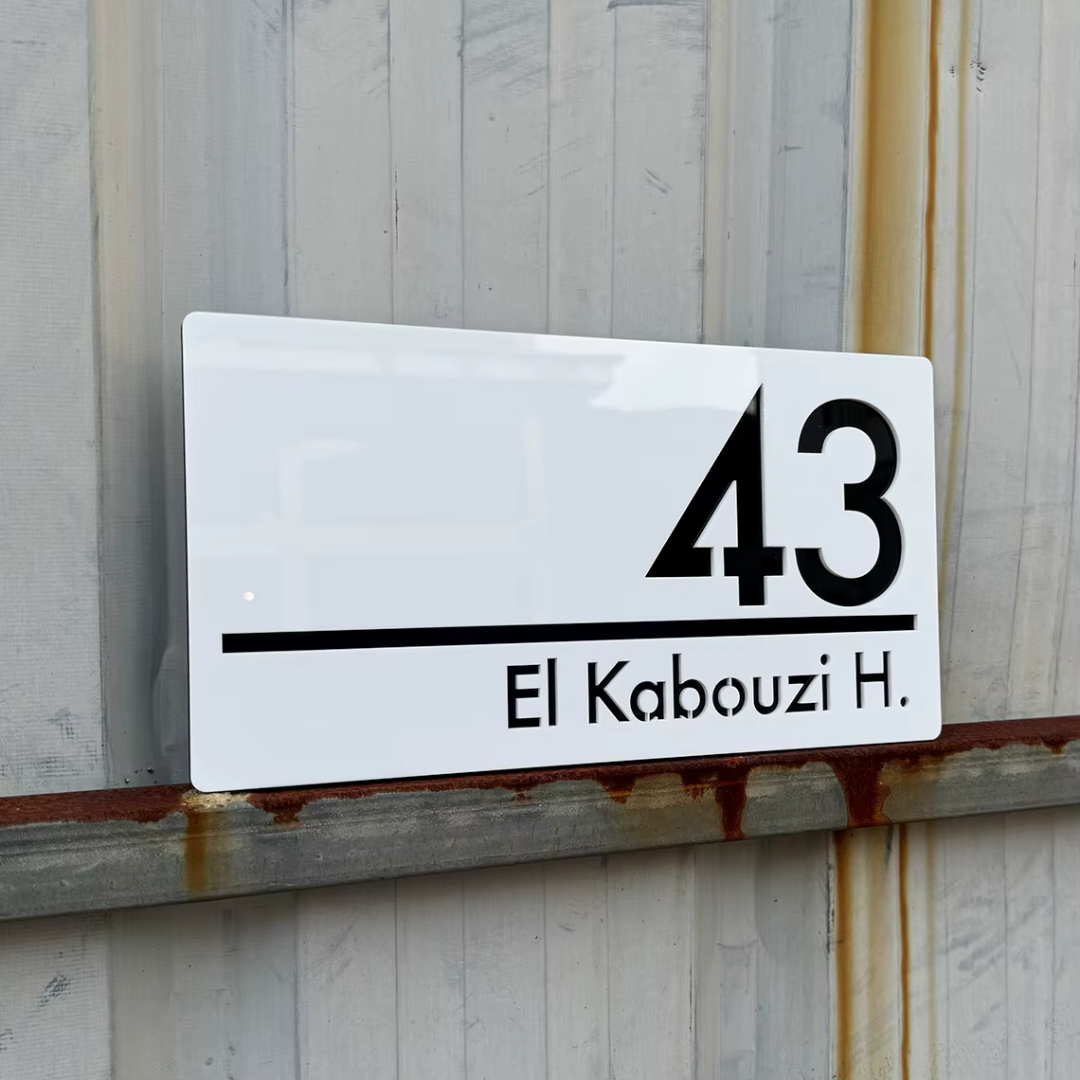 Acryl Hausnummernschild Modern Außen Wetterfest für Fassade und Hauseingang Anthrazit 3D Optik