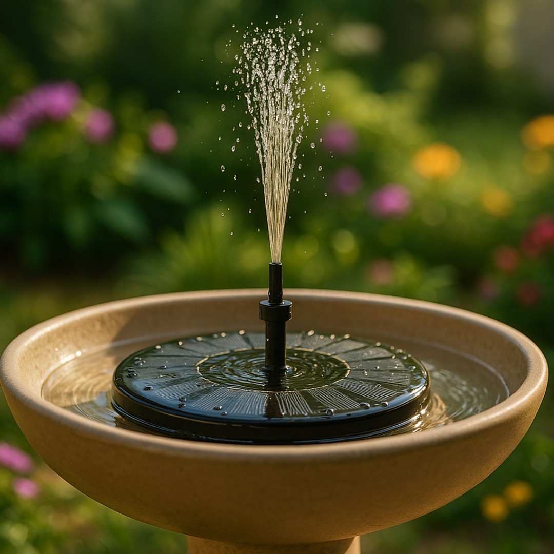 Solarbrunnen Garten Solarbetrieben für Teich und Vogelbad mit Springbrunnenfunktion und automatischem Betrieb