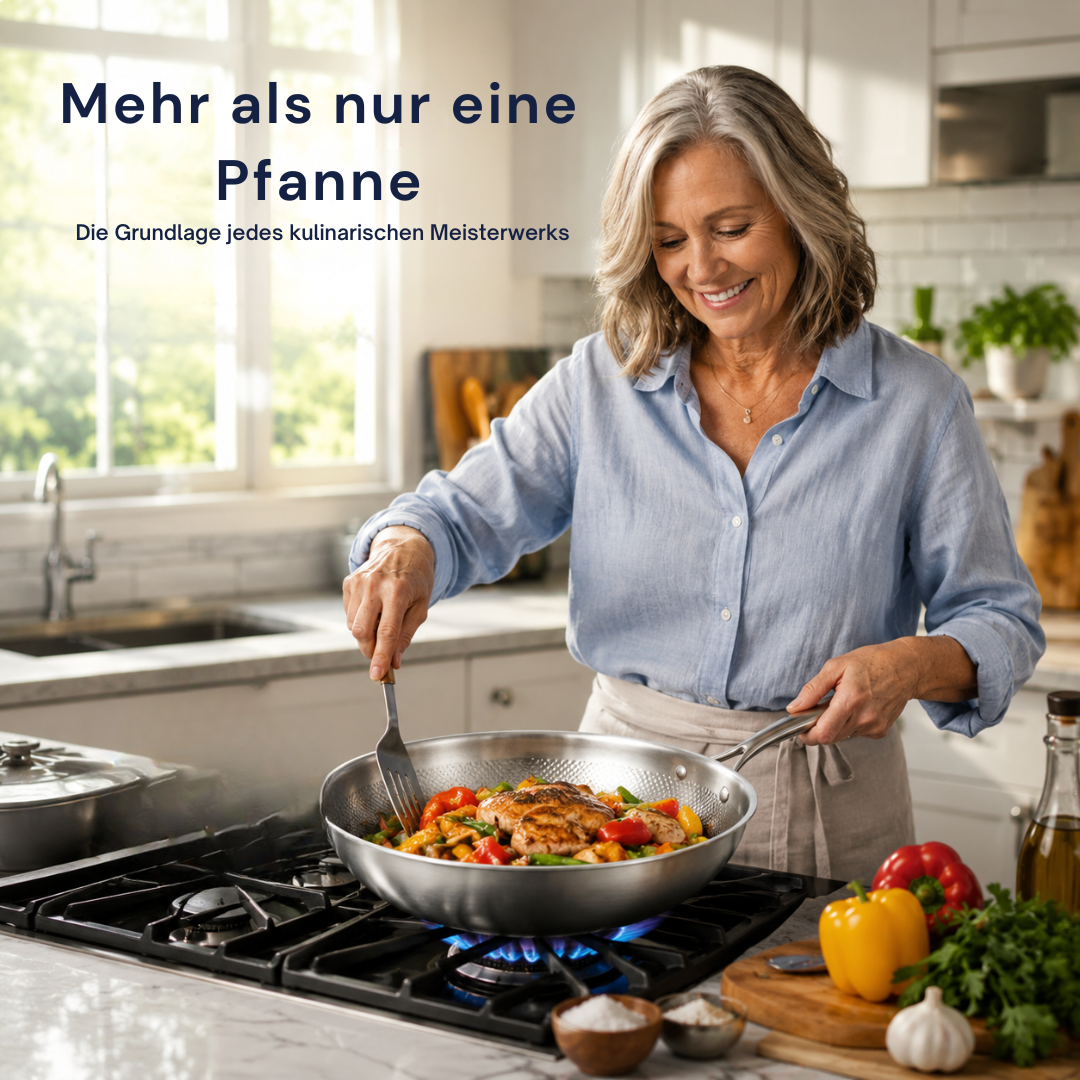 Wok-Pfanne aus Titan | 32 cm, robuste Konstruktion