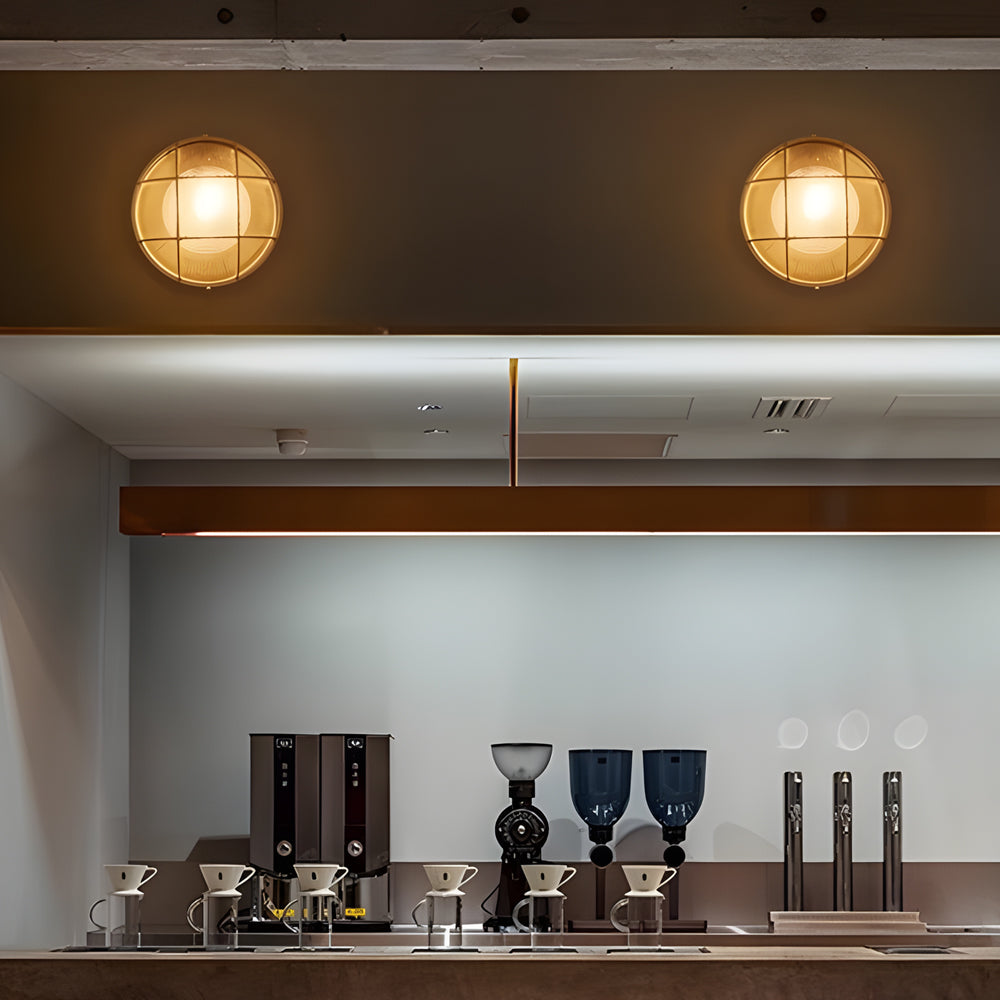 Retro-Industrie-Wandleuchte für draußen - ovales/rundes Design mit E27-Fassung