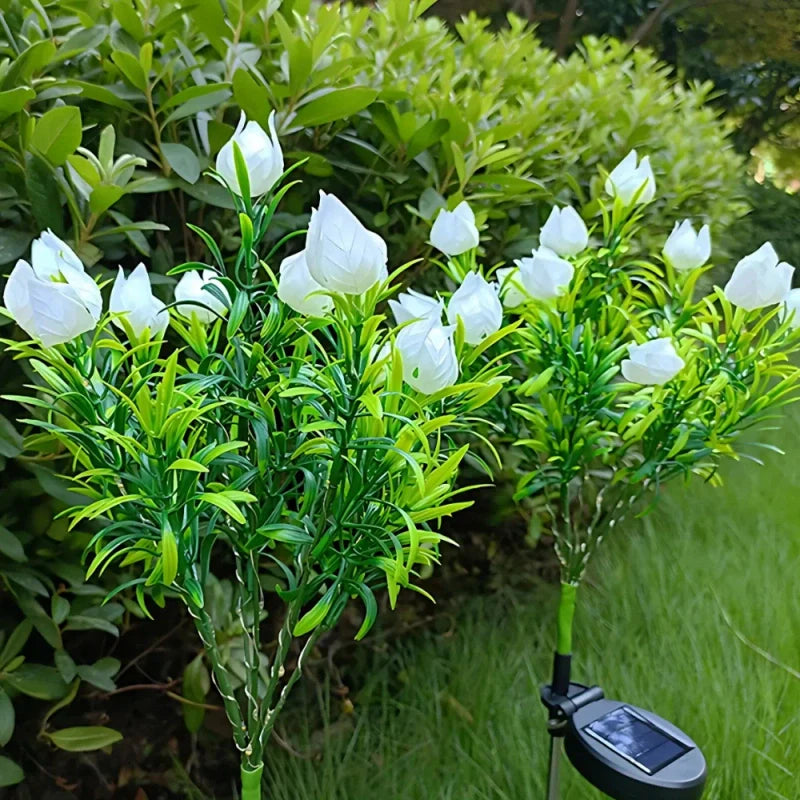 LumoBloom Solar Gartenlichter Blumenoptik bunt für Außenbereich