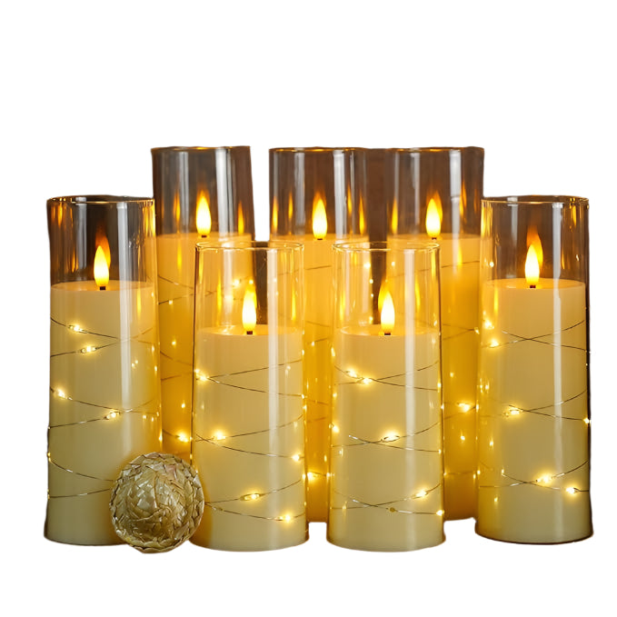 GlowAura Set aus LED-Standleuchten – Warmlicht, Schwarz, für Terrasse