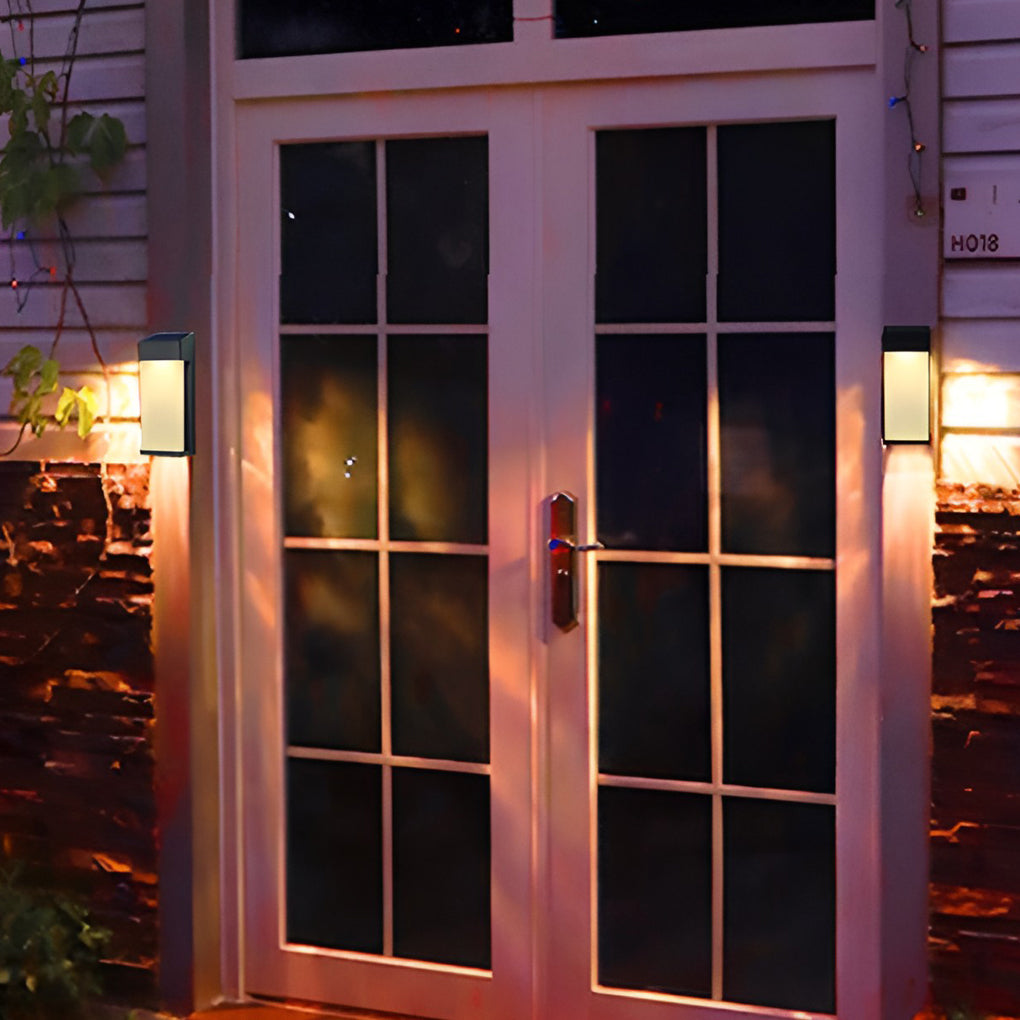 SolarNova LED Solar Wandleuchte Außen – 2er-Set, Schwarz & Wasserdicht