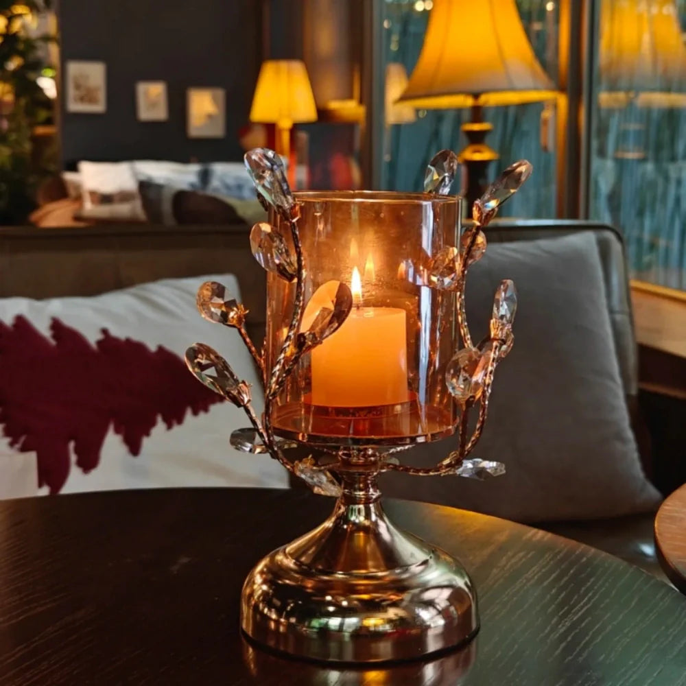 LumoPetal Kerzenhalter Blüten-Design Vintage Gold für Tischdeko