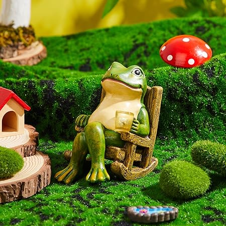 LumoFrog Deko Solarleuchte Frosch Figur LED Grün für Garten