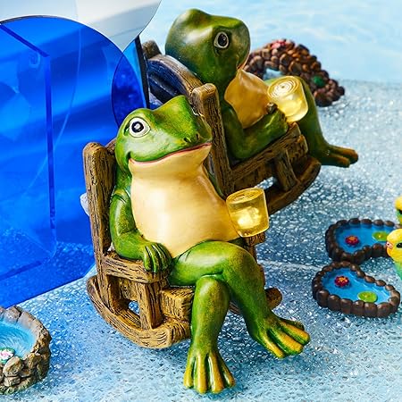 LumoFrog Deko Solarleuchte Frosch Figur LED Grün für Garten